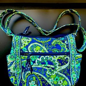 Vera Bradley Rhythm And Blues Paisley Shoulder Bag  Like New